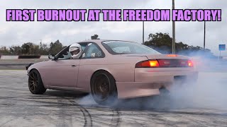 First Freedom Factory Burnout In The Twin Turbo S14!