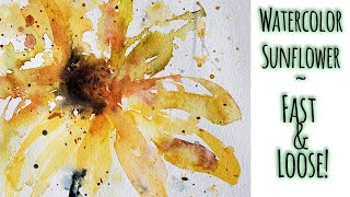 UKRAINE FUNDRAISER - Sunflower Watercolor Tutorial - Fast Easy, Loose and Dreamy!