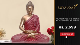 Royaloak | Polyresin Red And Bronze Meditative Buddha Statue