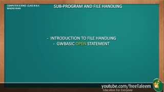Introduction to File Handling and OPEN statement in GWBASIC
