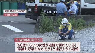 死亡ひき逃げ事件として捜査　60歳くらいの女性その場で死亡確認　静岡市清水区