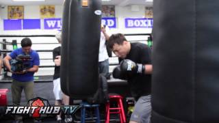 Watch Ruslan Provodnikov kill the heavy bag as he prepares for Lucas Matthysse