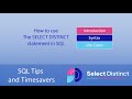 Select Distinct Statement in SQL