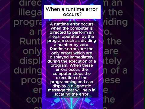 When a runtime error occurs? #shorts #computerscience