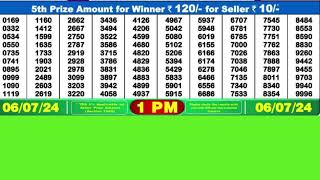 DEAR NARMADA SATURDAY WEEKLY LOTTERY TODAY RESULT 1 PM 06/07/24#latest lottery result