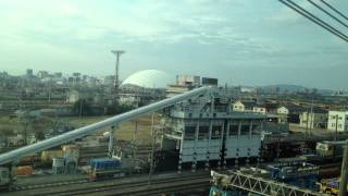 新幹線みずほ603号/N700/車窓/岡山駅出発