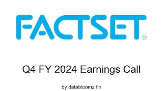 FactSet Q4 FY 2024 Earnings Conference Call