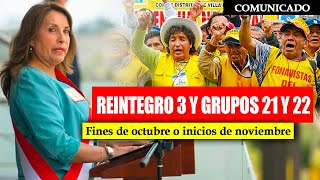 REINTEGRO 3 Y GRUPOS 21 Y 22 El nuevo cronograma FONAVI, partir de fines octubre o inicios noviembre