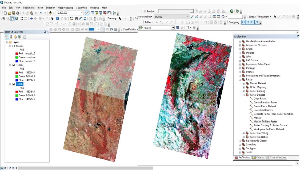 Band Composite & Mosaic Of Landsat 8 Data In ArcGIS - YouTube