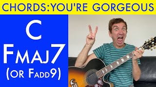 How to play You're Gorgeous chords (By Babybird) on acoustic guitar (Song with 2 chords)