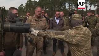 Ukrainian soldiers train on tanks in Germany