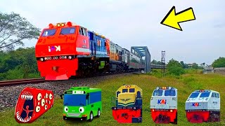 Ayo Bermain Tebak gambar kereta api lucu lokomotif cc201, BUS ROGI, VINTAGE, THOMAS, TRAIN EATER?