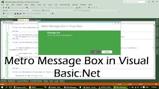 Creating Metro Message Box in Visual Basic.net.