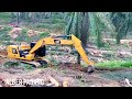 alat berat secepat kilat excavator cat 320 melibas batang sawit maknyos enak e