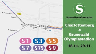 S-Bahn Berlin Bauinfo | Charlottenburg – Grunewald/Olympiastadion (S1, S3, S5, S7, S75, S9)