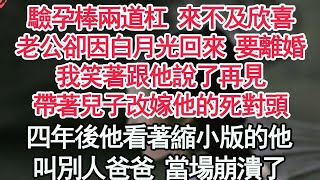 驗孕棒兩道杠 來不及欣喜，老公卻因白月光回來 要離婚，我笑著跟他說了再見，帶著兒子改嫁他的死對頭，四年後他看著縮小版的他，叫別人爸爸 當場崩潰了【顧亞男】【高光女主】【爽文】【情感】