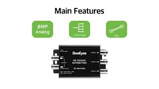 SC-MA1VDA: SeeEyes 8MP AHD/TVI/CVI/CVBS 1-In-4-Out Multi-format Video Distribution Amplifier