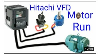 How to run motor using Hitachi WJ200N VFD . How to program Hitachi VFD .