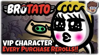 The VIP, EVERY Purchase Rerolls the Shop! | Brotato: Modded