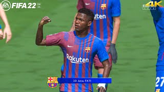 FIFA 22 PS5 - Barcelona Vs AS Roma Ft. Torres, Traore, Aubameyang, | UCL | 4K Gameplay HDR
