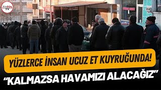 Yozgat’ta, 'ucuz et' kuyruğunda yurttaşlar isyan etti! \