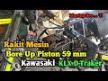 Merakit Mesin Bore Up Kawasaki KLX D-Traiker Pakai Piston 59 mm Dan Noken As Kawahara K1