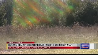 Human remains identified as missing Somerset man