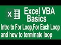 Excel VBA Programming Basics Tutorial # 9 | Introduction to For Loop and For each loop