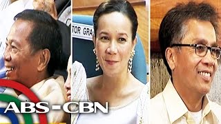 Awkward: Poe on split-screen video with Roxas, Binay