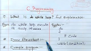 Do While Loop in C Programming | #Dowhileloop