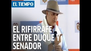 El rifirrafe entre el presidente Duque y el senador Temístocles Ortega