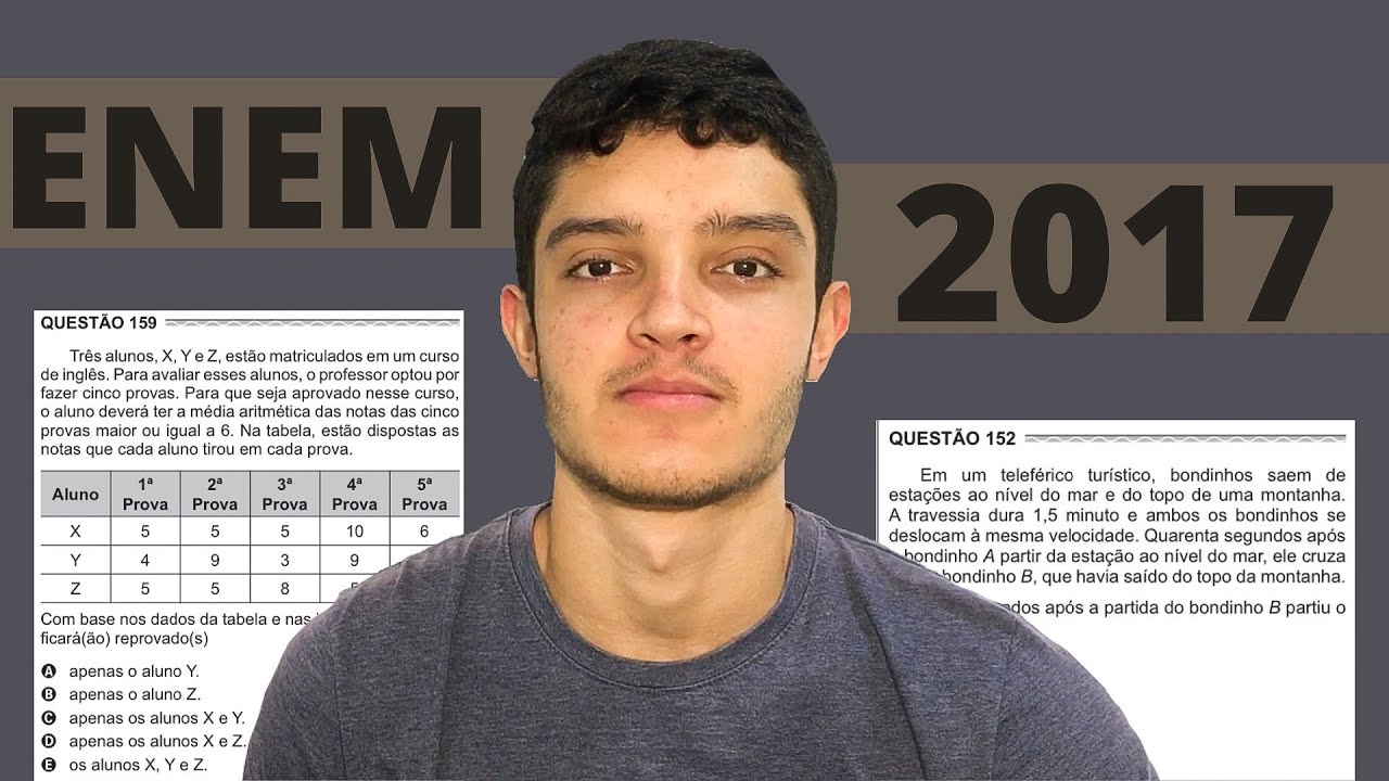 AS QUESTÕES MAIS FÁCEIS DE MATEMÁTICA DO ENEM 2017 - YouTube