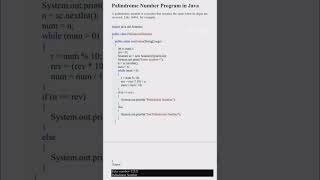 Palindrome number program in Java