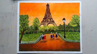 Easy Eiffel Tower Painting for Beginners