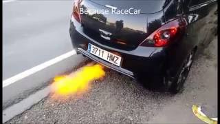 Anti Lag OPEL Corsa OPC 300+ hp by Powerfanatics-Garage - Loud Antilag Sound and big flames