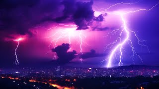 Heavy Thunderstorm Sounds ☔ Relaxing Rain, Thunder & Lightning Ambience for Sleep 🌩️ HD Nature Video