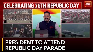 75th Republic Day Celebration: President Draupadi Murmu Attends Military Parade at Kartavya Path