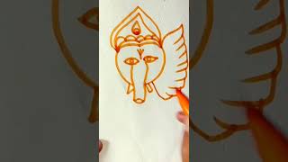 #Lord Ganesha face drawing for beginners happy Ganesh chaturthi #Ganesha #short #Basant Panchami ide