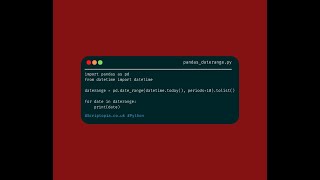 Python pandas - Create a date range