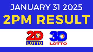 2pm Lotto Result Today January 31 2025 | PCSO 2D 3D Lotto