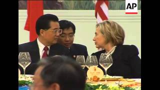 Hu Jintao hosts state banquet for Obama, Wu meeting