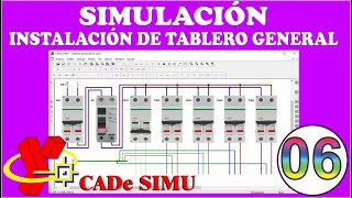 ✅ CADe SIMU gratis #06. Simulación de circuito de TABLERO GENERAL DOMICILIARIO en dos dimensiones