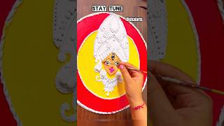 Durga Maa clay art / acrylic painting/ mdf board #durgamaa #lippanart #love #shorts #trending