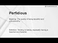 perfidious meaning