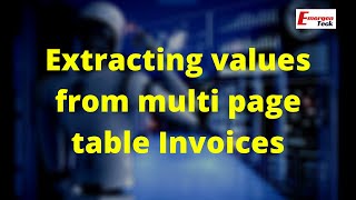 OCR in Invoice Processing - Extracting values from multi page table Invoices