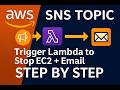 Part-13 || AWS SNS Tutorial | Trigger Lambda to Stop EC2 + Email Notification (Step-by-Step Demo)