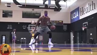 LeBron James Working Out With A Mask At Lakers Practice. King James
