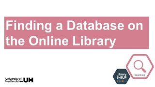 Find a database for your subject