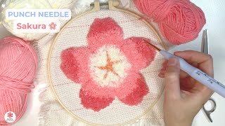 Punch Needle a Sakura Flower 🌸 Cherry Blossom