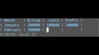Using Emacs orgmode as spreadsheet